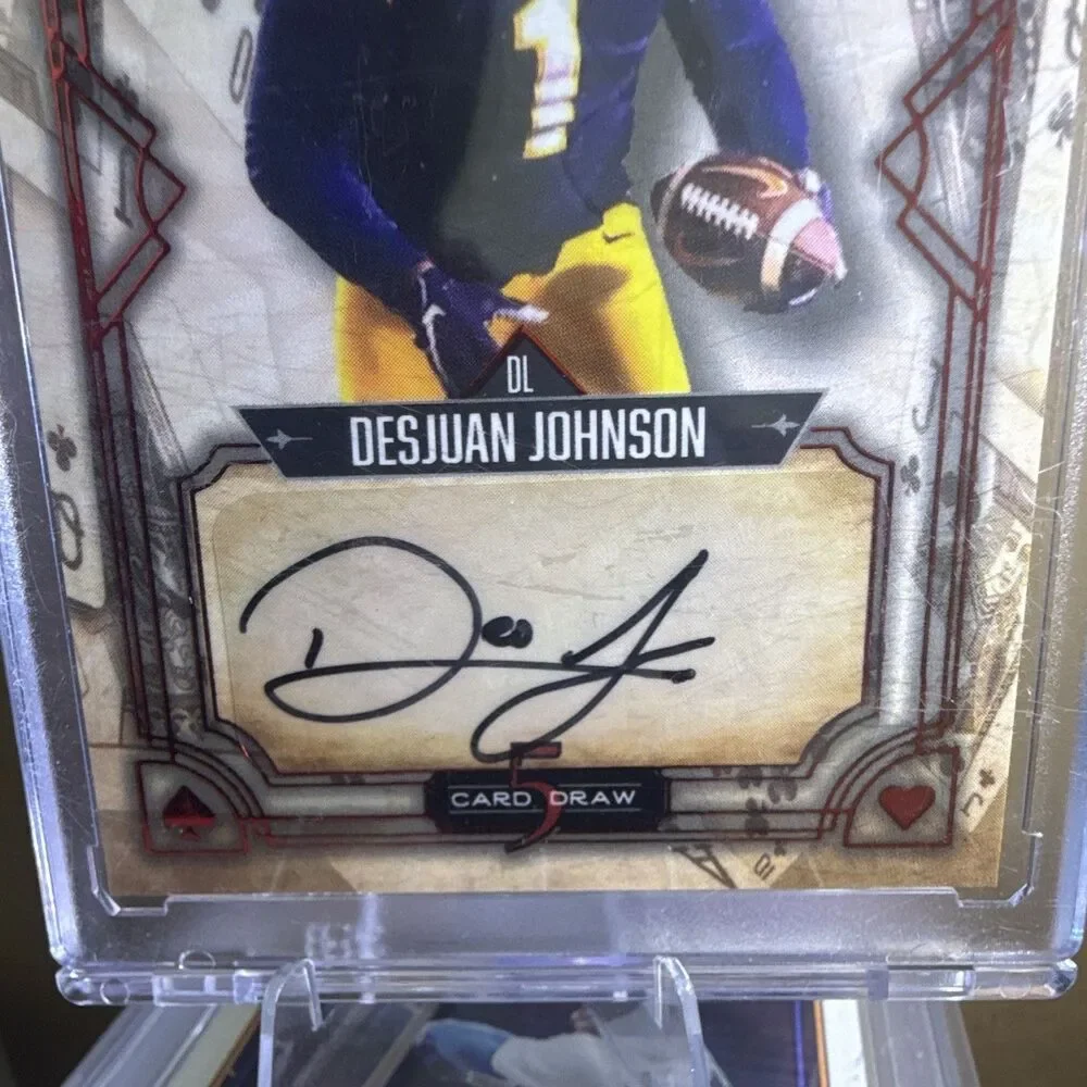 2023 Wild Card 5 Card Draw - Desjuan Johnson Crystal Holo Foil-Orange 1/1